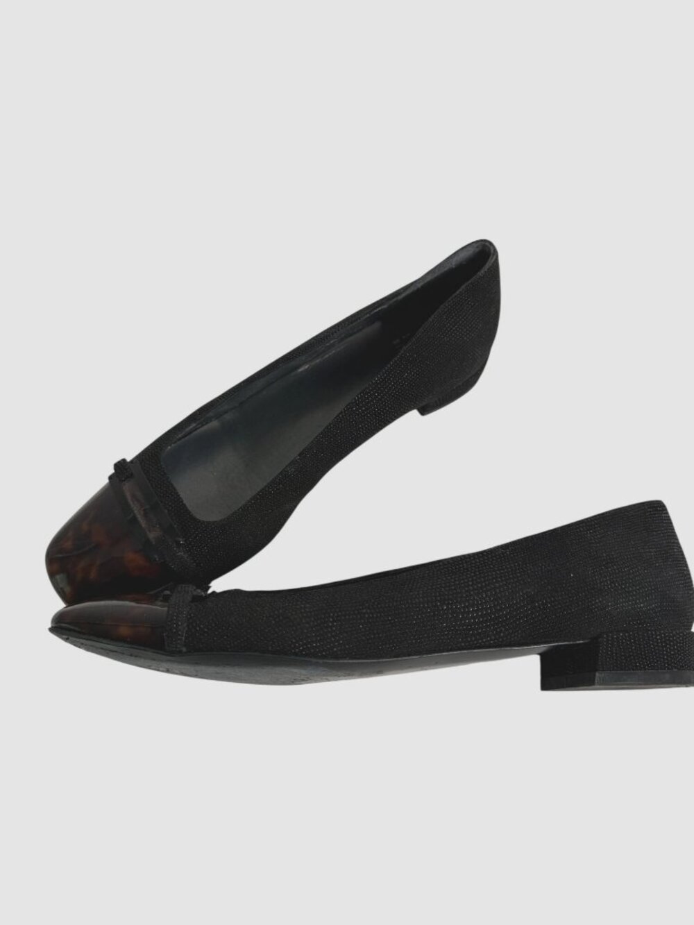 Stuart Weitzman Square Toe Tortoise Shell Print Low Block Heel Size 10 - Picture 3 of 8